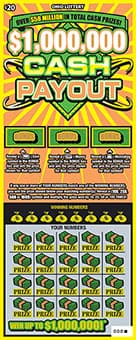 $1,000,000 CASH PAYOUT scratch-off ticket