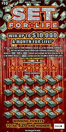 SET FOR LIFE scratch-off ticket