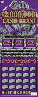 $2,000,000 CASH BLAST scratch-off ticket