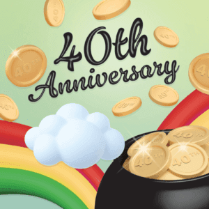 40TH ANNIVERSARY scratch-off ticket