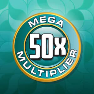 MEGA 50X MULTIPLIER scratch-off ticket