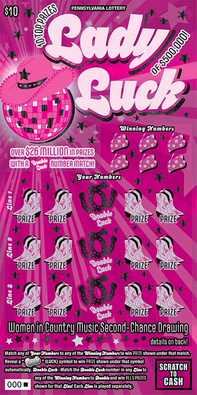 LADY LUCK scratch-off ticket