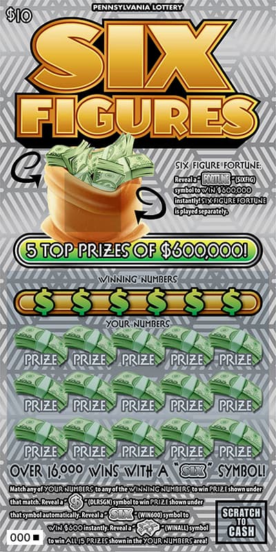 SIX FIGURES scratch-off ticket