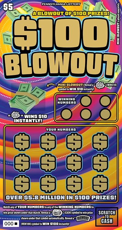 $100 BLOWOUT scratch-off ticket
