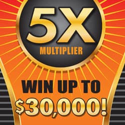 5X MULTIPLIER scratch-off ticket