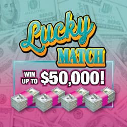 LUCKY MATCH scratch-off ticket