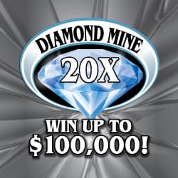 DIAMOND MINE 20X scratch-off ticket