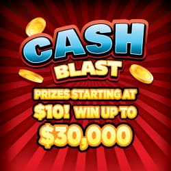 CASH BLAST scratch-off ticket