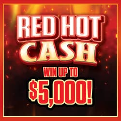 RED HOT CASH scratch-off ticket