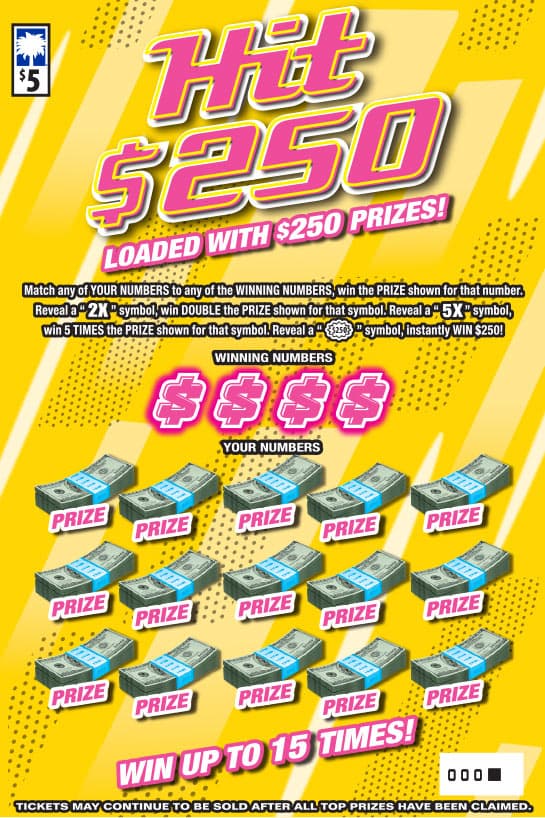 HIT $250 scratch-off ticket